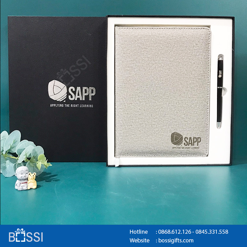 Bộ Giftset 2SP sổ bút quà tặng logo SAPP