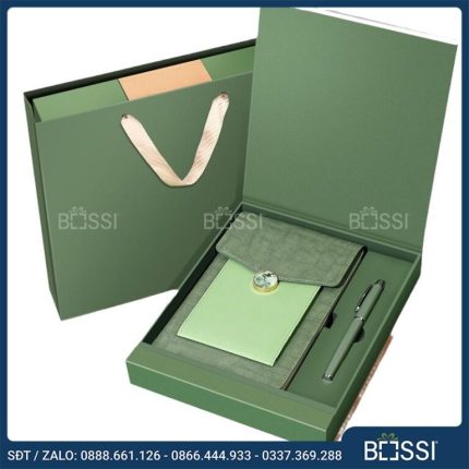 Bộ quà tặng 2 sản phẩm Sổ da + Bút ký GS02